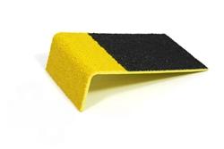 GRP Anti-Slip Stair Tread - Black with Yellow Edging