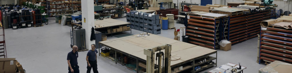 busy warehouse floor with lots of products
