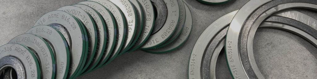 spiral wound gaskets in a row on the floor